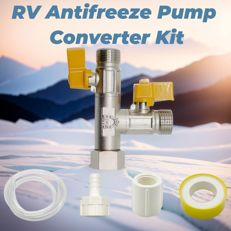 RV 3-Way by-Pass Winterizing Waterizing Water Systerm Antifreeze Pump Converter Kit, RV Water Pump Valves Replacement, 1/2" NPT