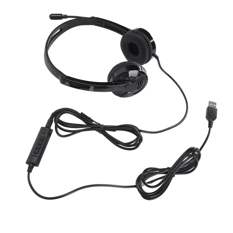 Professional Noise Reduction Telephone Headset for Office Business Telemarketing | USB/3.5mm PC Headset with Mute & HandsFree, OverEar Headphones for Calls