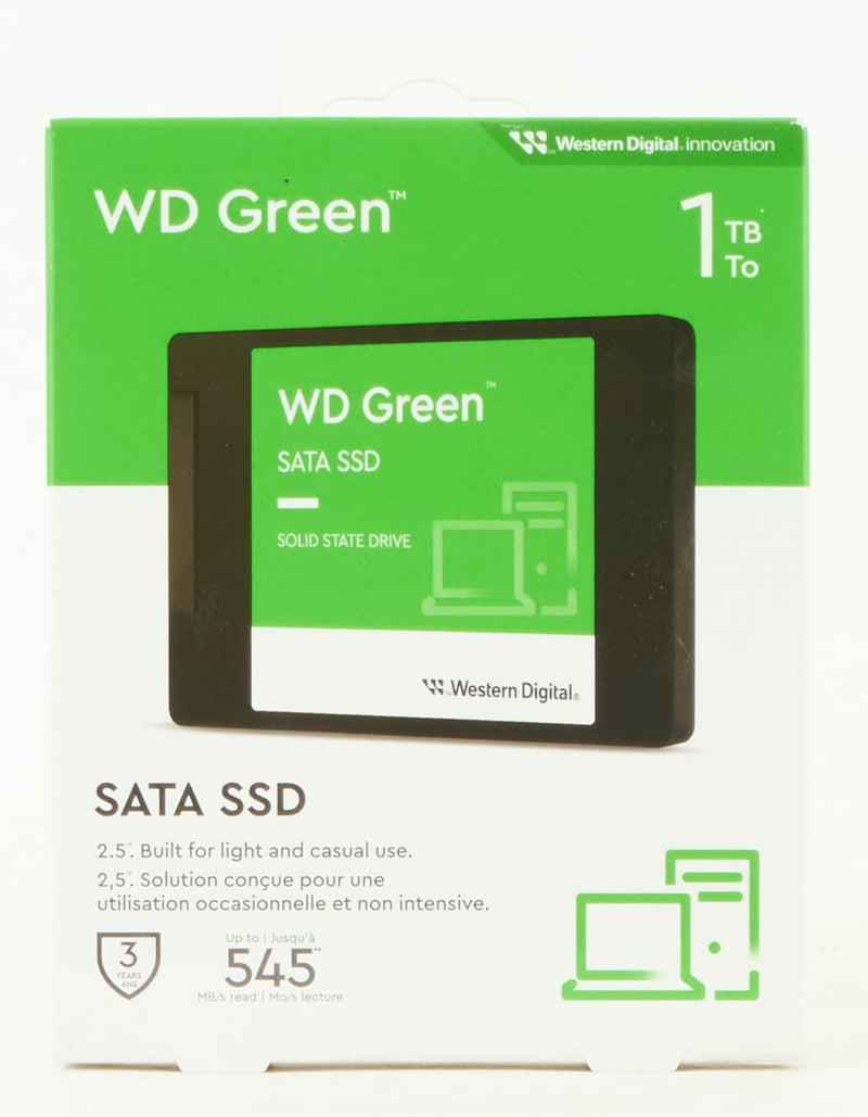 Western Digital 1TB WD Green Internal SSD Solid State Drive - SATA III 6 Gb/s, 2.5/7mm, Up to 545 MB/s - WDS100T3G0A 2.5"/7mm SSD