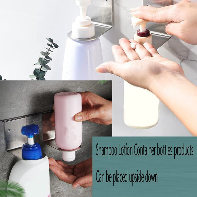 BiJun Soap Dispenser Wall Mount, 4pc Shampoo Dispenser for Shower Hole of 1.06in Kitchen Soap Dispenser Pump Black Hanger Lotion Container for Kitchen Bathroom (1.06in, Black)