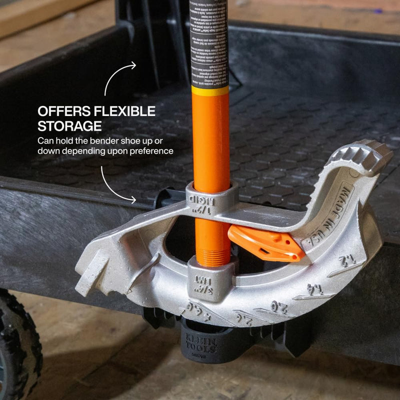 Klein Tools 54852MB MODBox Utility Cart Conduit Bender Holder, Snaps in to Securely Hold 1/2, 3/4 or 1-Inch Conduit Bender, Brooms, Mops