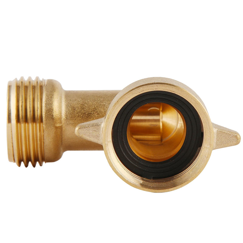 90-Degree Hose Elbow For RVs — Solid Brass Construction, Features Convenient Easy Grip Connector,For RV Water Hoses, Residential Outdoor Faucets, & More — 1-Pack 1 Pack 90 Degree
