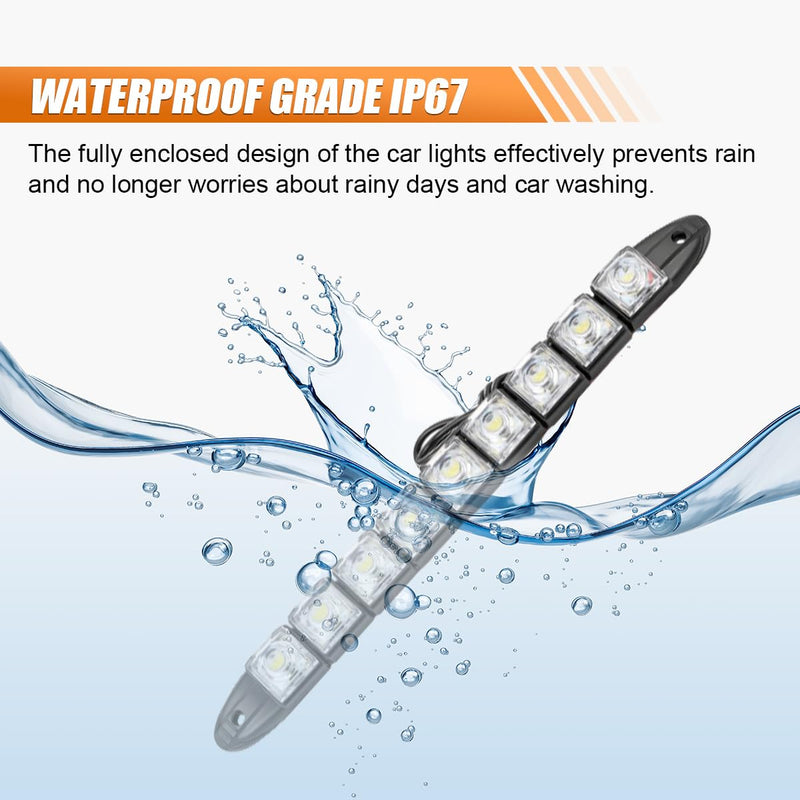 2PCS Daytime Running Strip Lights, Daylight Driving Weatherproof Decoration Light Kit, High Power Clearance Light, Flexible Bright Spot Fog Lamp, Auto Accessories Fit Most Cars (White) White