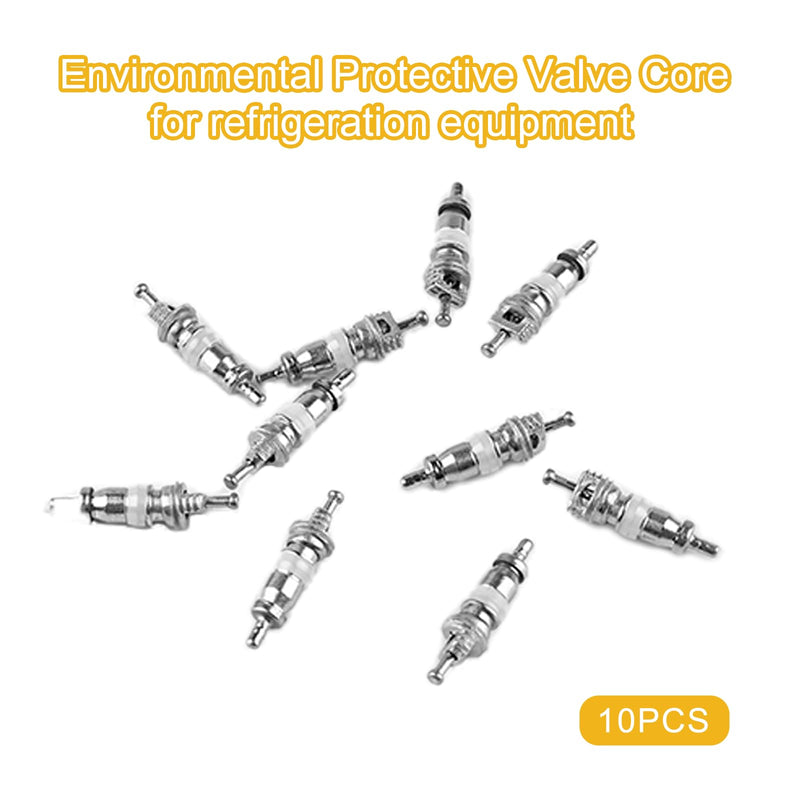Valve Core Remover Installer Tool and HVAC Service Wrench Set with Hex Bit Adapters, Dual Size SAE 1/4 to 5/16 Port, 5/16'', 3/8'' Refrigeration Service Wrench, 10 Valve Core