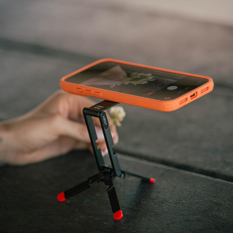 JOBY AC02 Magnetic Phone Tripod Stand | Aluminium Mini Pocket Tripod, N52 Strong Magnet, Quick Mount, Black, for iPhone 17 16 15 14 13 12 Series