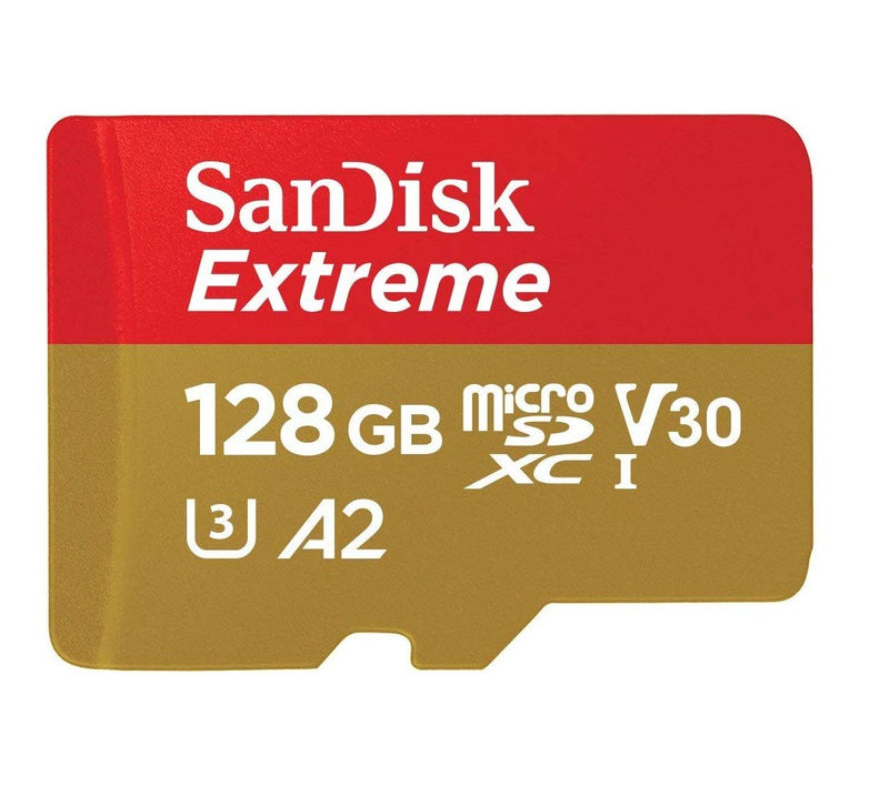 SanDisk MicroSD 128GB Extreme Memory Card Compatible with DJI Series Drones | For Air 2S, Air 2, Mini, Mini 2, Mavic 2 (SDSQXAA-128G-GN6MN) Bundle with (1) Everything But Stromboli Micro Card Reader
