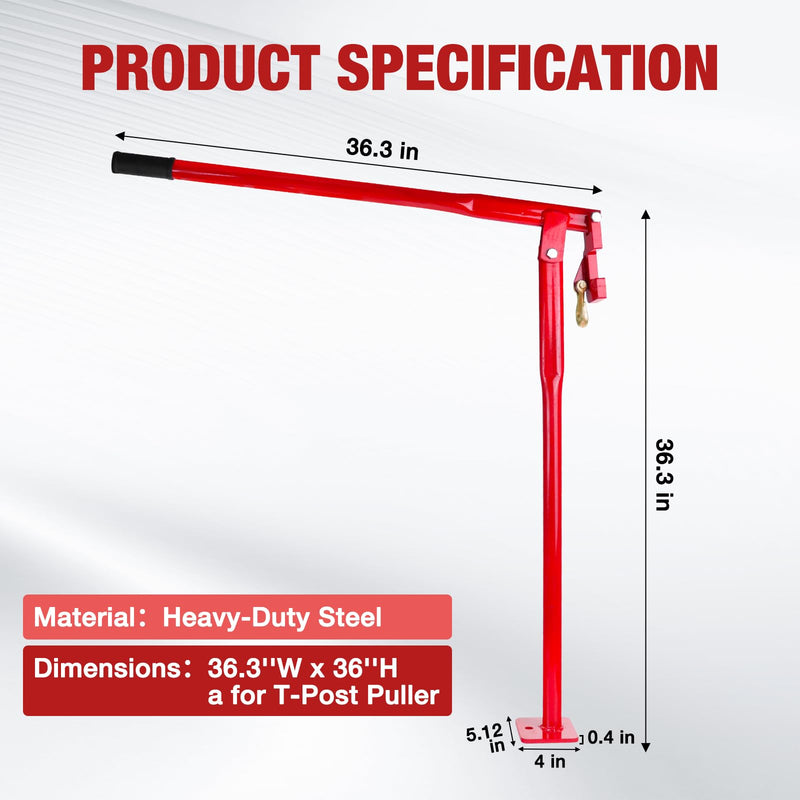 36" T Post Puller Fence Post Puller, Farm Equipment Tractor Accessories, Use Different Chains S Hooks Jacks Tractor Buckets from Ground 1