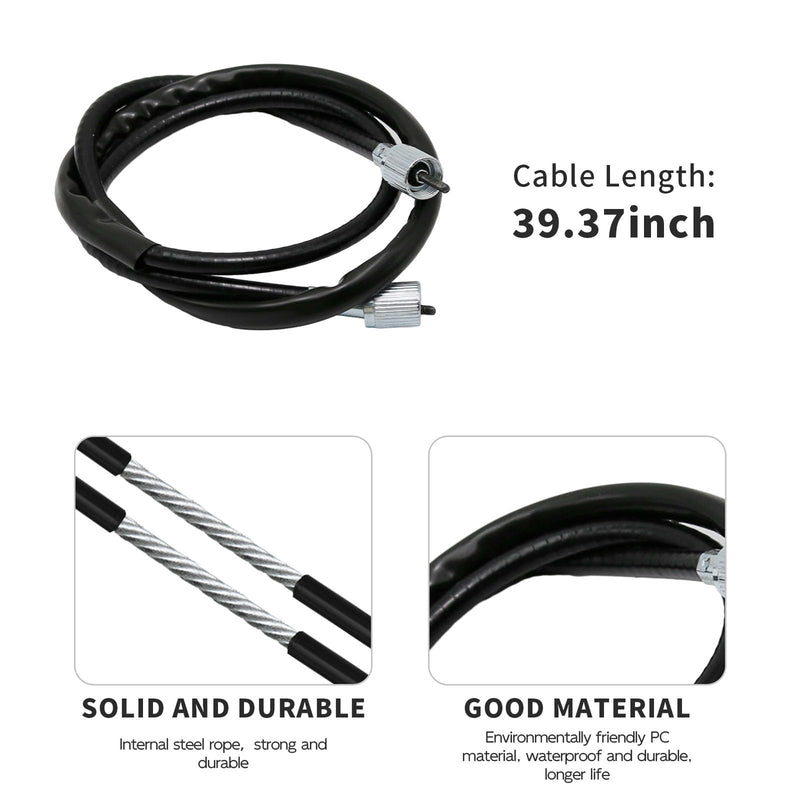 UOIENRT 12 mm Moped Speedometer Cable, Speedometer Drive Gear with 39.4in 100cm Cable Replacement for GY6 50cc 150cc Scooter