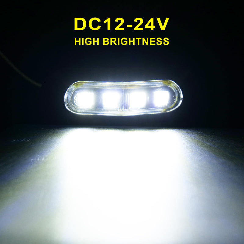 20Pack 3.7 Inch 4 LED Marine Boat Interior Lights, DC12-24V Waterproof Courtesy Lamp Deck Transom Stern Cabin Navigation Lighting for Fishing Pontoon Yacht Kayak Sailboat - White