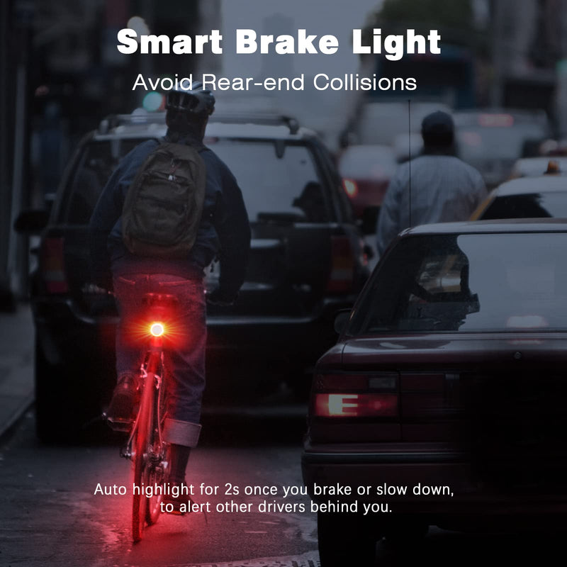 WSDCAM Smart Bike Tail Light Alarm Bike Brake Light Auto ON/Off Anti Theft Bike Alarm with Remote Waterproof Bicycle Alarm Rear Bike Light Bicycle Tail Light LED Rechargeable