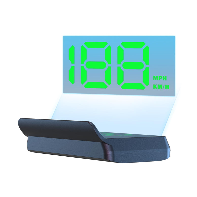 W2 Green USB Car HUD Heads Up Display, 3.5" Large Screen Auto Dimming Windshield Projector with Sunshade, GPS Speedometer for All Cars, Plug and Play
