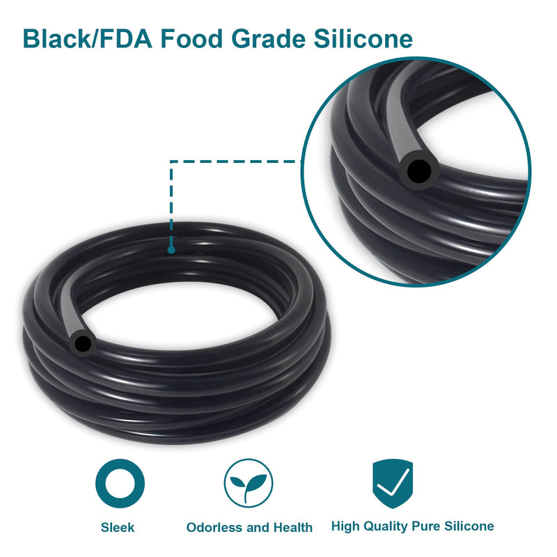 Vacuum Hose Automotive, 10 FT 1/8 Inch ID Vacuum Line, 130PSI Max Pressure Vacuum Lines Automotive, Silicone Hose 1/8" (3mm) - 10FT