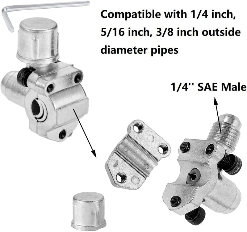 Refrigerator Freon Recharge Hose Gauge Kit-A/C R134a R12 R22 R502 Fridge Recharge Tool Kit with BPV31 Bullet Piercing Tap Valve, r134a Quick Coupler, R134a Self-Sealing Adapter for Refrigerant System B