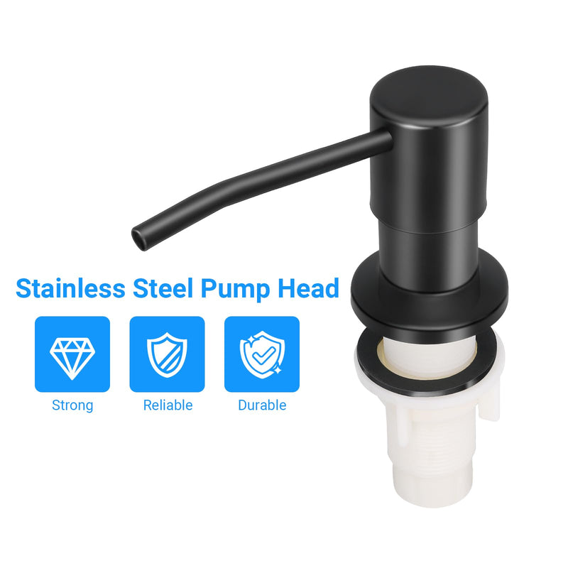 Soap Dispenser Kitchen Sink, Sink Soap Dispenser, 47" Extension Tube kit, Dish Soap Dispenser Pump, No Need More Refills (Black) Black