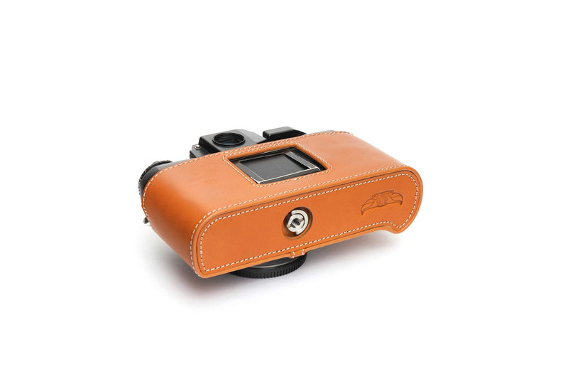 F3 Case, Handmade Genuine Real Leather Half Camera Case Bag Cover for Nikon F3 F3HP F3AF F3T Camera With Hand Strap (Yellow) Yellow