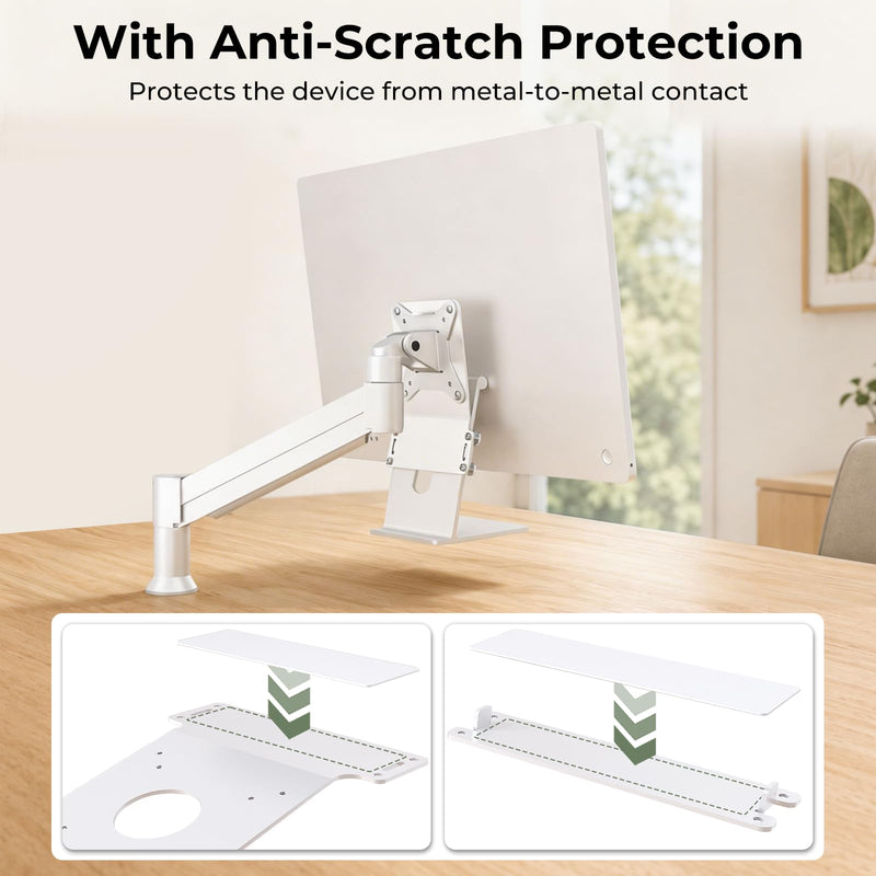 Metal VESA Adapter Plate Bracket Only for Apple 27" Studio Display, VESA Mount Adapter Kit Converts to 75x75/100x100 VESA Patterns, Includes All Screws & 2 Cable Ties, White