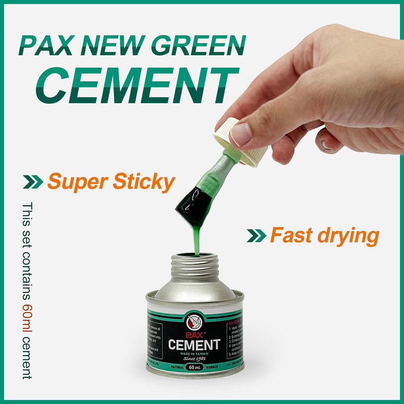 PAX 30Pcs 32mm Dia Round Universal Tube and Tire Patch Kit, with 1Pc 60ml Green Cement for Radial and Bias Tire Repair, Bike, Motorcycle, Automobile, Inflatable Rubber