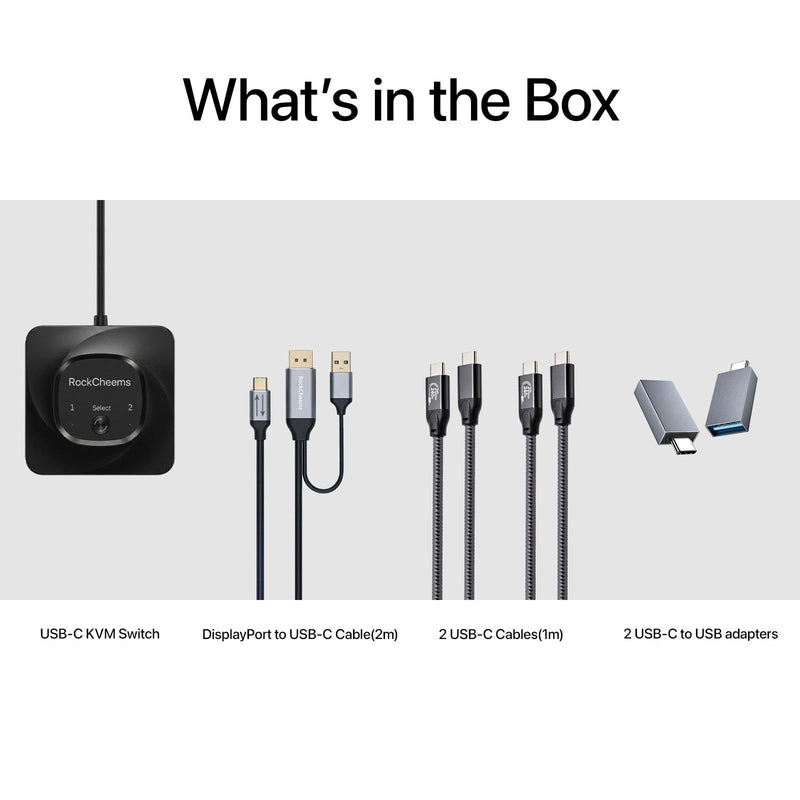 USB-C KVM Switch: Use Apple Studio Display/XDR with Windows PC & Mac, Displayport to USB-C Bridge, Supports Built-in Camera/Mic/Audio/PD, LG Ultrafine, ASUS ProArt, 5K@120Hz 6K@60Hz DP