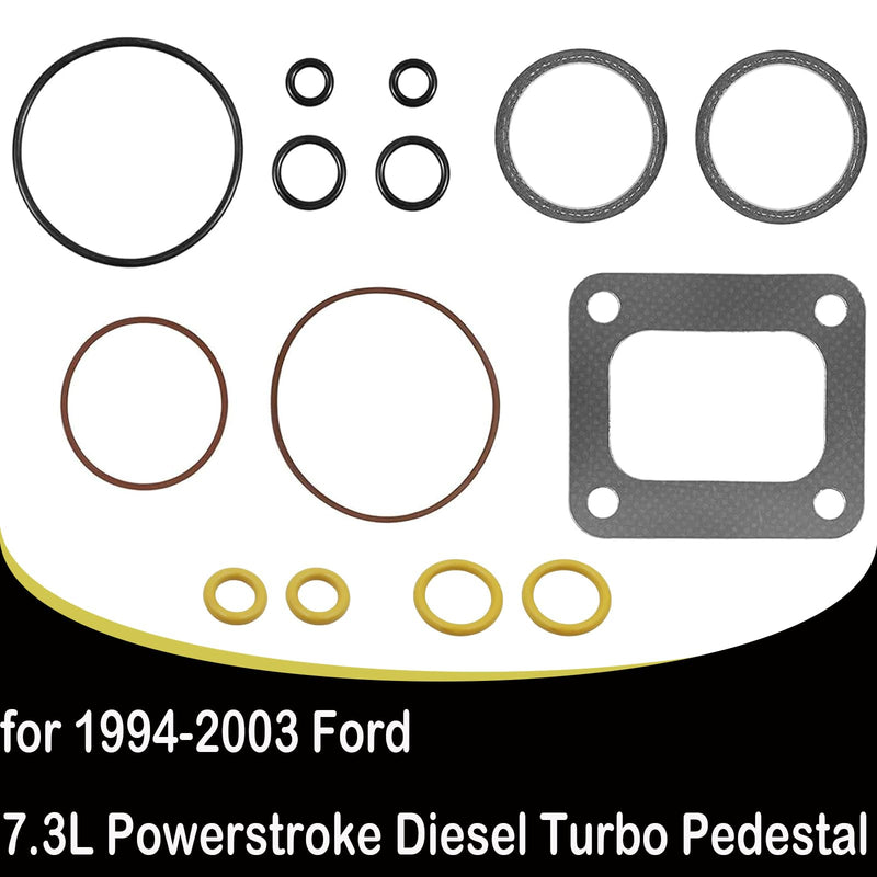 for Ford 1994-2003 7.3L Powerstroke Diesel 72468 Turbo Mounting Gasket Set & Turbo Pedestal O-Ring Seal Gaskets F4TZ-6N653-A F4TZ-6N653-B