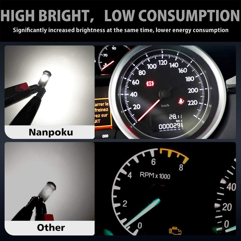 T5 LED Bulbs 74 73 37 2721 LED Bulb for Auto Car Dashboard Dash Instrument Panel Gauge Cluster Indicator Lights Lamp(White) white color