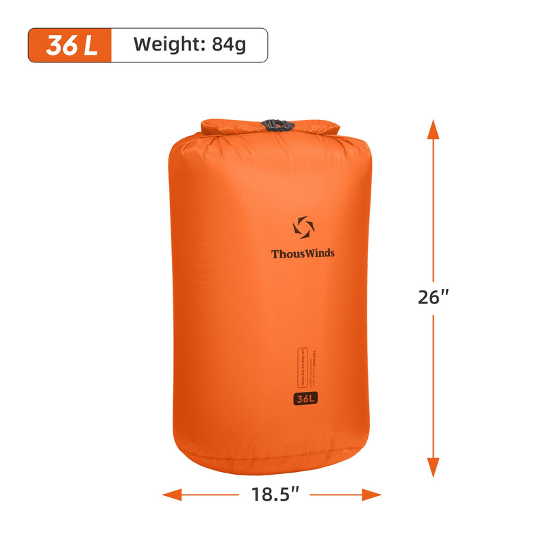 Thous Winds Waterproof Dry Bag, Lightweight Dry Sack for Hiking, Camping, Boating, Backpacking, Kayaking, 36L COCO White