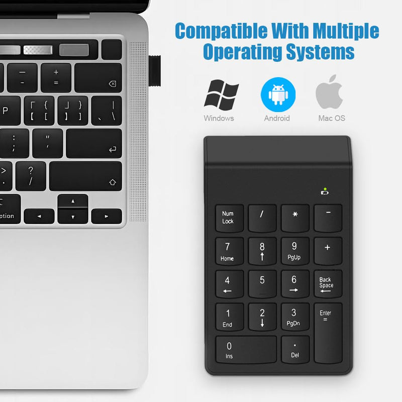 Wireless Number Pad, Numeric Keypad Numpad Keyboard 10 Key USB Keypad Office Accounting Essentials Desktop Computer Laptops Accessories Compatible Chromebook NoteBook EliteBook MateBook etc. Onyx