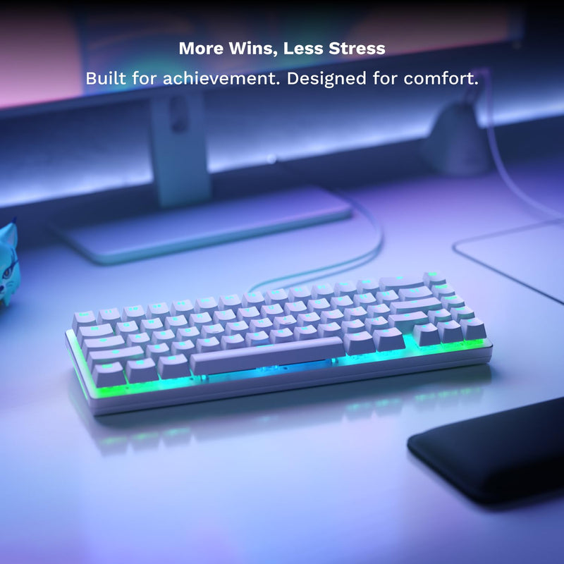 Glorious Gaming GMMK 2 Compact 65% Barebones (Frame Only) - Mechanical Gaming Keyboard Frame, Compact TKL Size (65%), Aluminium, Customisable, Per Key RGB, American QWERTY Layout - White Prebuilt Compact (65%)