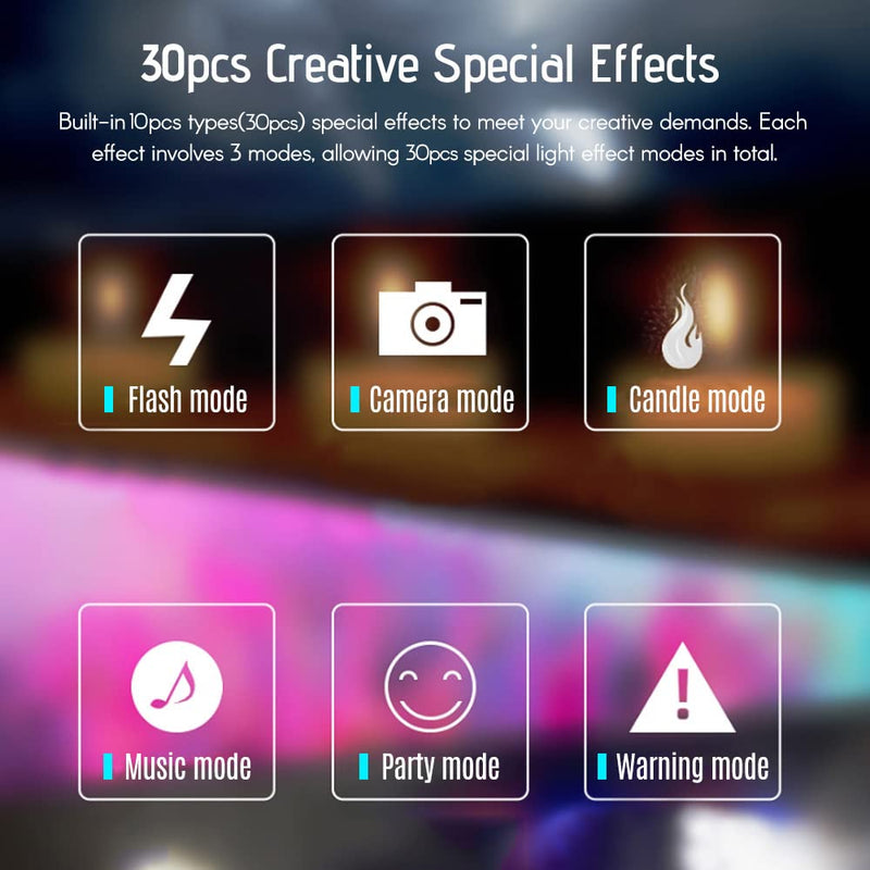 RGB Video Light, Camnoon Portable RGB Camera Light 2800mAh Battery Rechargeable, 360 Full Color 30 Light Effects, CRI≥95 3000-6500K LED Panel Photography Lighting for YouTube TikTok