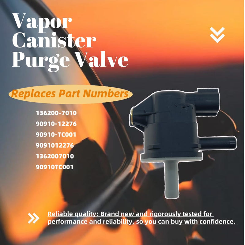 90910-TC001 Vapor Canister Purge Valve Solenoid Compatible with Toyota 4Runner Camry Highlander Land Cruiser Matrix RAV4 Tundra For Lexus ES350 GS460 IS350 LS460 RC350 xB tC xD CX-7 Vibe 136200-7010