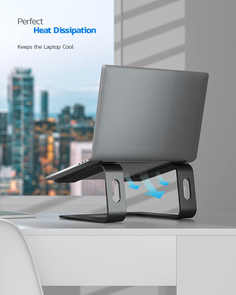Nulaxy Laptop Stand, Ergonomic Aluminum Laptop Computer Stand, Detachable Laptop Riser Notebook Holder Stand Compatible with MacBook Air Pro, Dell XPS, HP, Lenovo More 10-15.6” Laptops C-Black