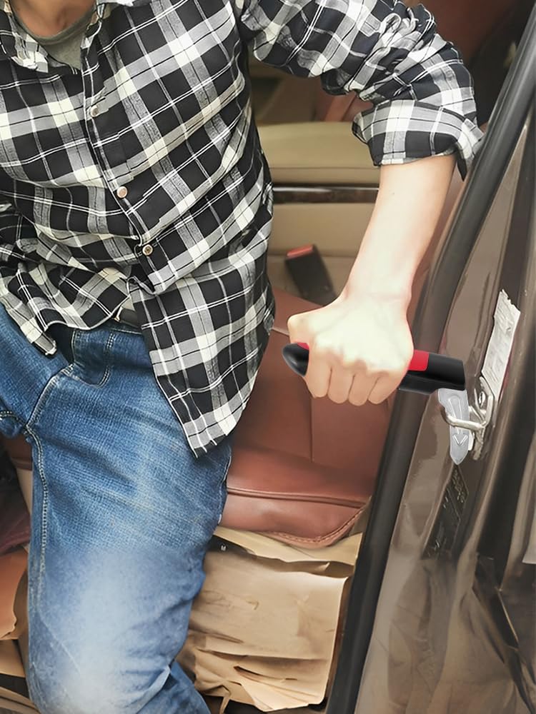Car Handle Assist for Elderly, 2 Pack Handicap Car Door Assist Handle 3 in 1 Multifunction Portable Car Assist Handle for Safe Entry/Exit Car for Elderly, Seniors, Handicapped (Red) Red 2pc