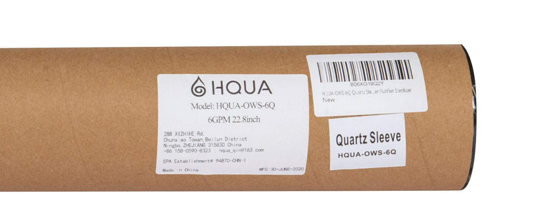 HQUA-OWS-6Q Quartz Sleeve for OWS 6GPM Water Purifier, 4 O-Rings Included.