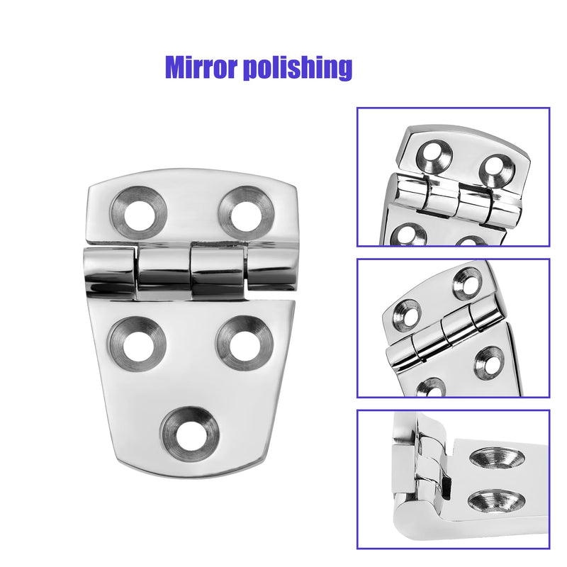 Marine Boat Hatch Hinges Stainless Steel, 2.25 inch x 1.5 inch(57 x 38 MM) 5 Holes, No Noise, Sturdy, 316 Stainless Steel with Screws (4 PCS) 2.25 x 1.5 inch（4 Pieces）