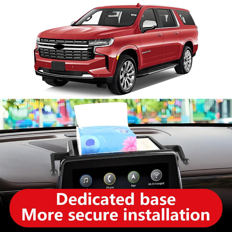 Car Phone Holder Center Console Organizer For Chevy Suburban 2021 2022 2023 2024，Tahoe 2021-2024，GMC Yukon 2021-2024 SLE, SLT, AT4 【Not fit Denali & Denali Ultimate】Auto Accessories Mount case Holder Box For Suburban Tahoe Yukon 2021-2024