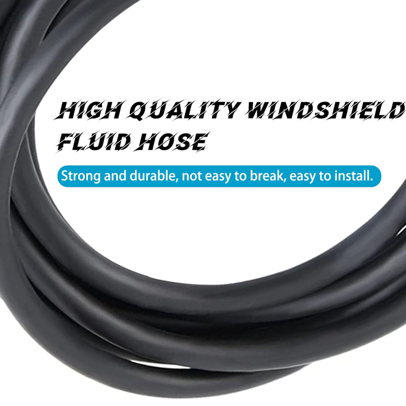AUCELI Windshield Washer Hose Kit 22 Pcs Set, 4M Washer Fluid Hose, 6 Pcs Hose Connectors, 2 Fan Nozzles, Connect Car Water Pump and Nozzles Suitable for Most Car Windshield Fluid Tubing 22Pcs