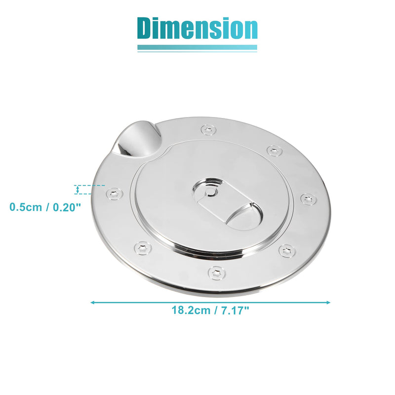 X AUTOHAUX Chrome Plated Fuel Tank Filler Cap Cover Decoration for GMC Sierra 3500 for Chevrolet Silverado Stick-on Gas Door Filler Cover Silver Tone