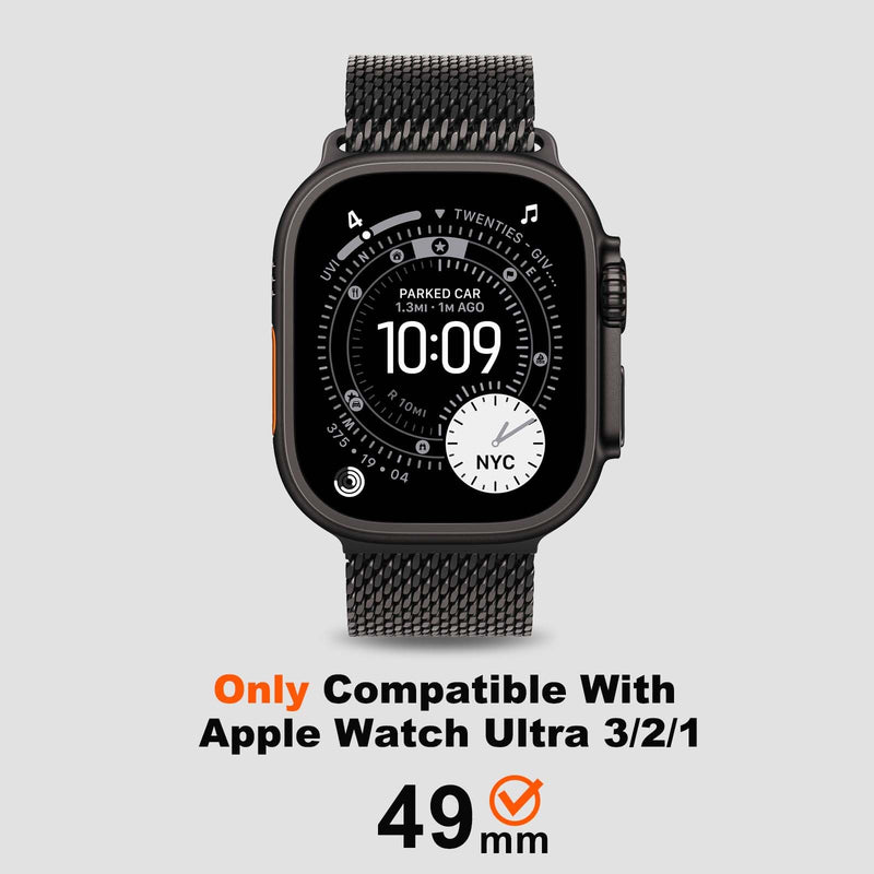 Metal Cover Compatible with Apple Watch Ultra 3/2/1 Case 49mm | 2 in 1 Protective Rugged Bumpe for iWatch Ultra 49mm (Black) Black