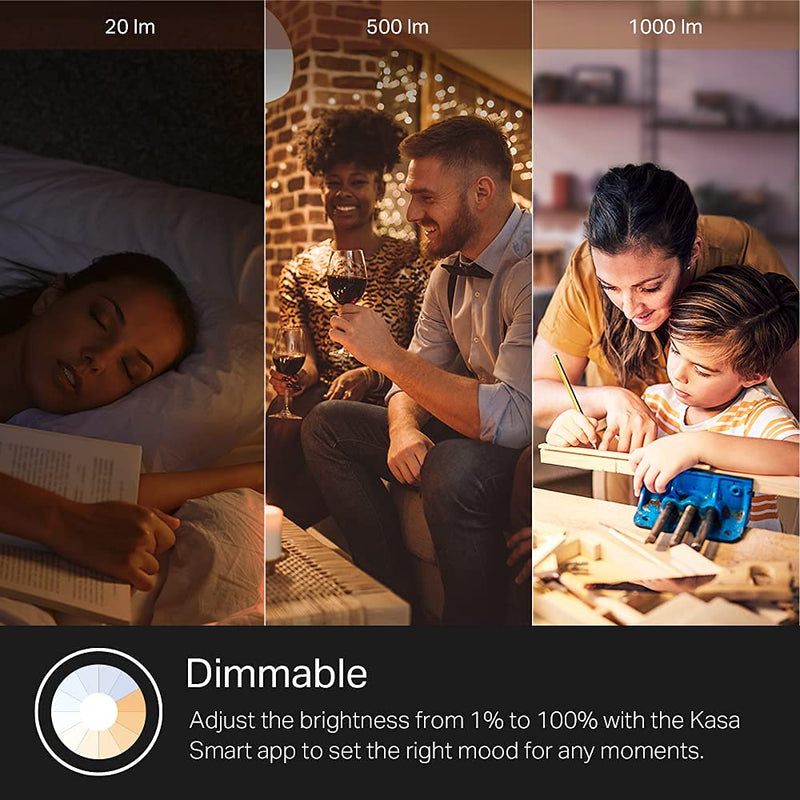 Kasa Smart Bulb, 1000 Lumens Full Color Changing Dimmable Smart WiFi Light Bulb Compatible with Alexa and Google Home, 11W, A19, 2.4Ghz only, No Hub Required (KL135P2), 2-Pack,White 1000 Lumens, 2-Pack