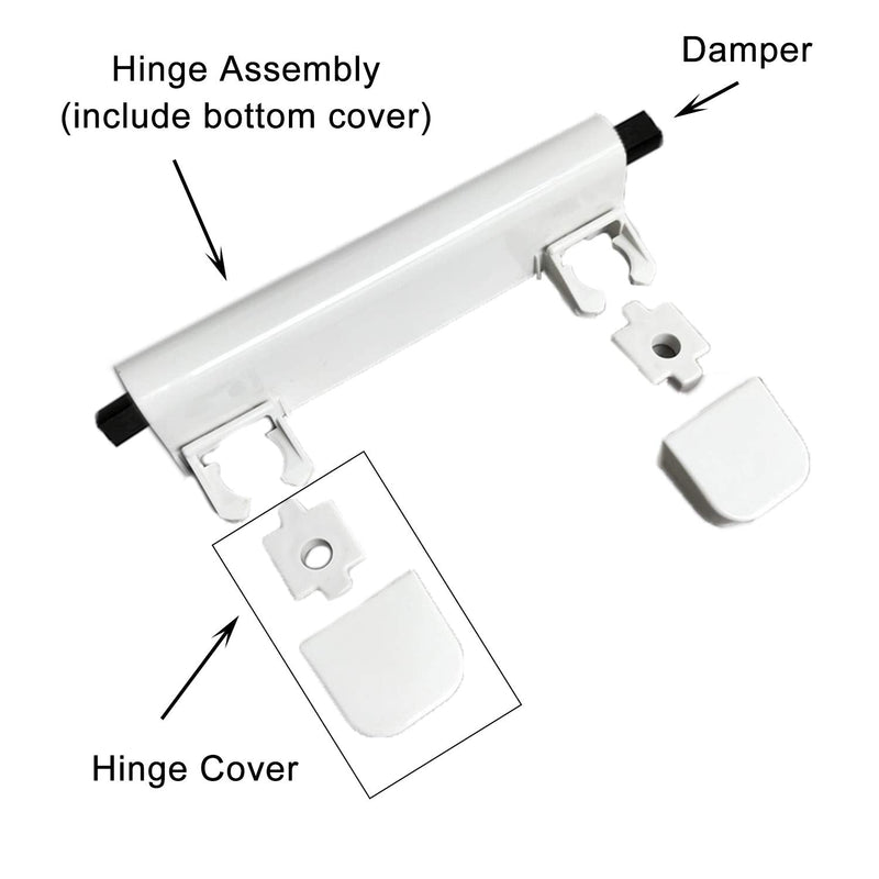 Toilet Seat Hinge Kit for Elongated Toilet Seat Compatible with Kohler 1150464-0, Slow and Quiet Close Design, White