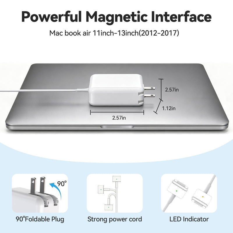 85W Mac Book Pro Charger T-Tip Mag 2 for Mac Book Pro 13/15-inch 2012-2017 | 13-inch, 15-inch and 17-inch laptop models, A1424, A1425, A1435, A1436, A1465, A146 85 Watts
