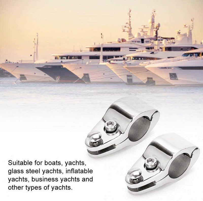 2Pcs Boat Bimini Top Hinged Jaw Slide, Stainless Steel 316 Marine Boat Canopy Tube Clamp Fitting Boat Accessories (Type: with Lock nut, 1inch) Type: with Lock nut