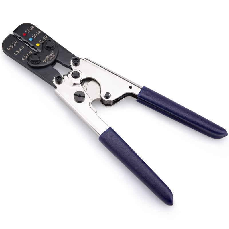 JRready ACT-AD10 Wire Crimping Tool for Heat Shrink Connectors AWG 22-10 - Ratchet Wire Terminal Crimper - Available For Heat Shrink Butt Connectors and Ring Fork Spade Splices