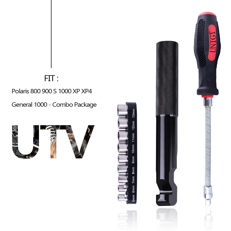 Belt Changing Tool with Clutch Cover Removal Tool Kit Compatible with Polaris 800 900 S 1000 XP XP4 General 1000 - Combo Package Belt+Clutch Tool