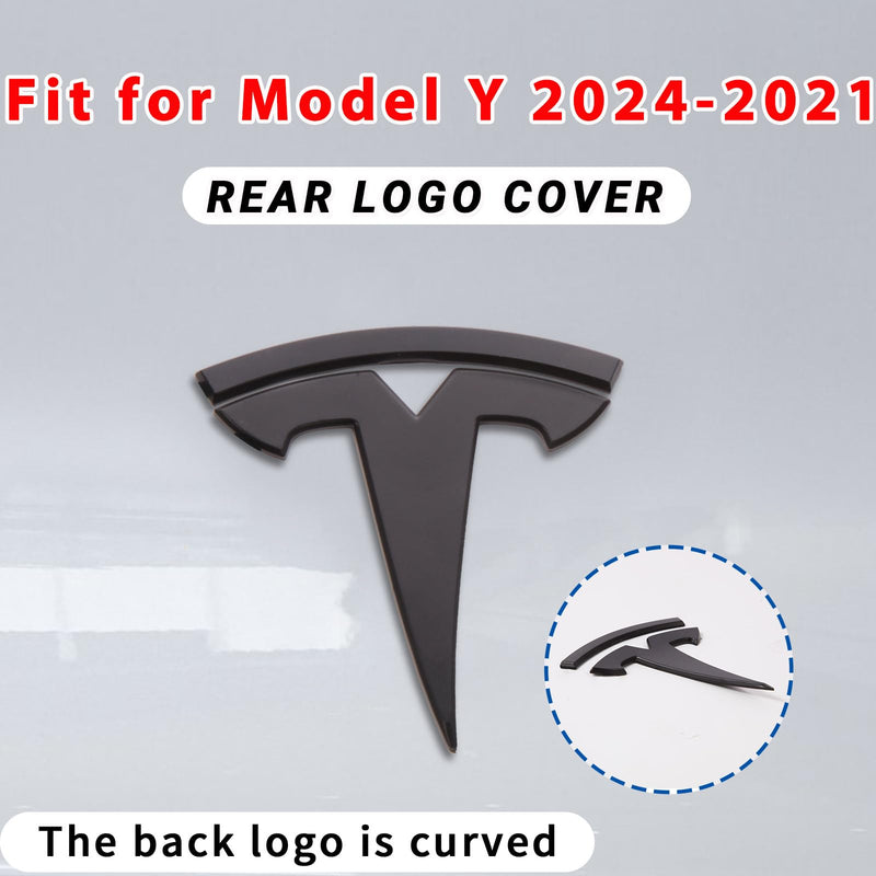 Nanaholy Model Y Accessories for Tesla Emblem Sticker 2PCS/Set 2024 2023 2022 2021 2020,Not Fit for New Model Y Juniper Version 2025 Logo Decal (Black) Black