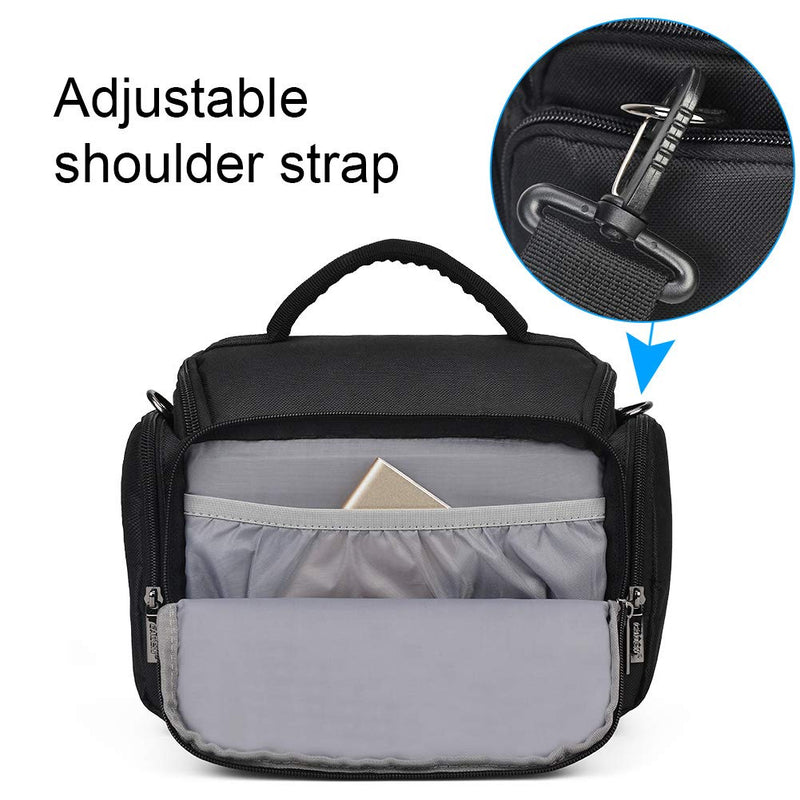 CADeN Camera Shoulder Crossbody Bag Case Compatible for Nikon, Canon, Sony SLR/DSLR Mirrorless Cameras and Lenses Waterproof(1.0 M, Black) 1.0 M