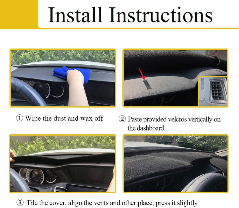 Dash Cover Mat Custom Fit for Lexus ES350 2007-2012, Dashboard Cover Pad Carpet Protector (Black) F117 07-12 Lexus ES350 Black