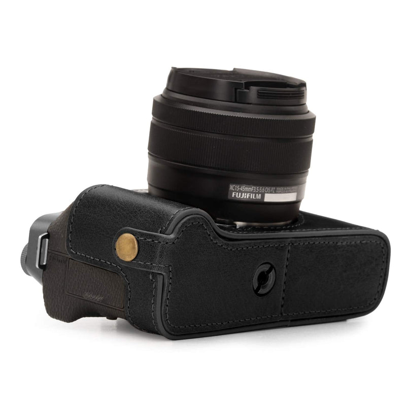 MegaGear Ever Ready Genuine Leather Camera Half Case compatible with Fujifilm X-T200 One size Black