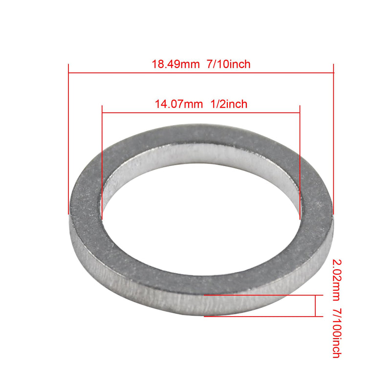 6PCS 90430-14M09-00 Oil Drain Plug Gasket, 90430-14228-00 Crush Washer Seal Ring Compatible with Yamaha Outboard F15 F20 F25 F30 F40 F50 F60 F70 F80 F100 F115 F150 F200 F225