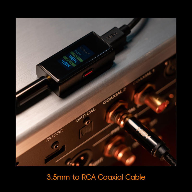 HiBy UC10 USB-C to Coaxial S/PDIF Digital Audio Converter 3 Level Digital Signal Gain Digital Signal Cleanup USB Audio Input 3.5mm Port Coaxial Digital Output