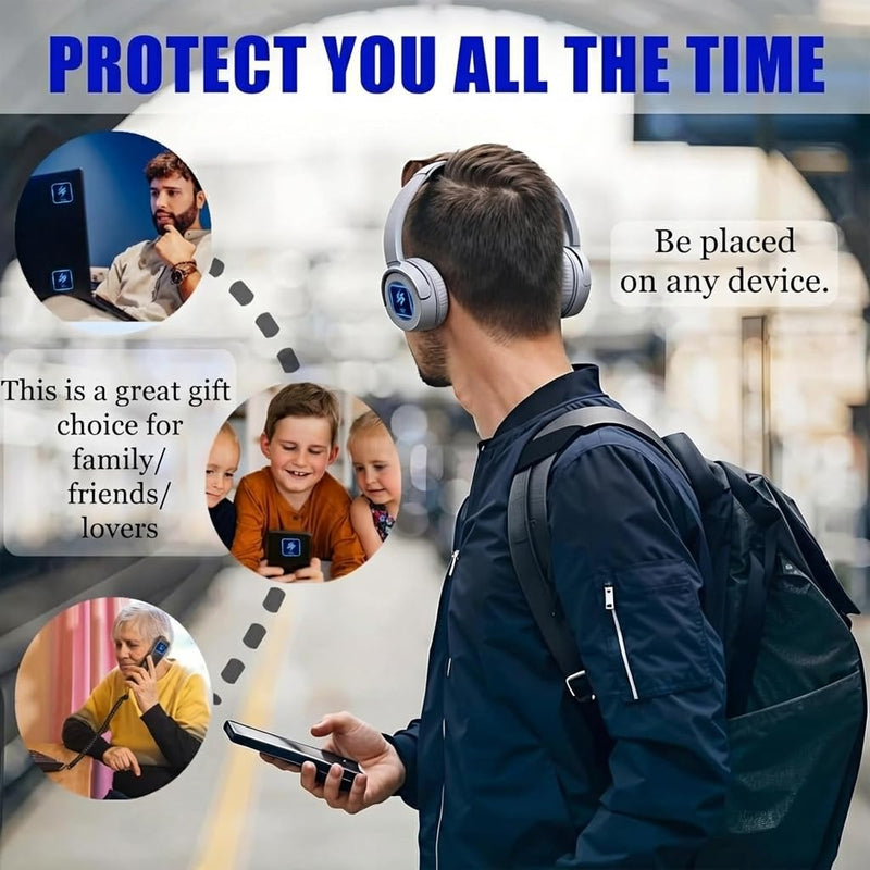 6 Pcs Cell Phone Protection Stickers,Blocker Equipment Stickers for Laptops Computers Wi-Fi TV All Electronics Decices - Lightning Style (Black&Blue) Black&blue